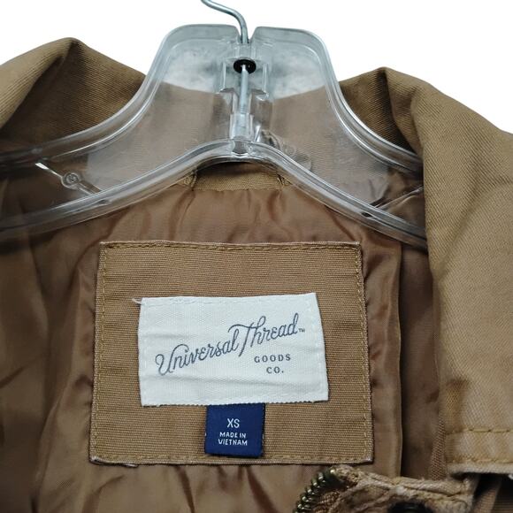 Universal Thread Utility Jacket Size XS Military Brown Cotton Blend 4 Pockets - Picture 2 of 3